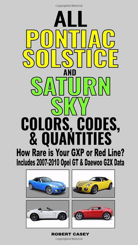 Libro: All Pontiac Solstice And Saturn Sky Colors, &