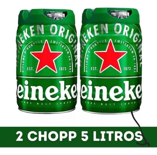 Heineken Premium Barril 5 L X2 Unidades Envio Gratis