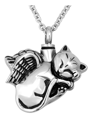 Angel Cat Urn Collar Para Cenizas Recuerdo Memorial Cre...