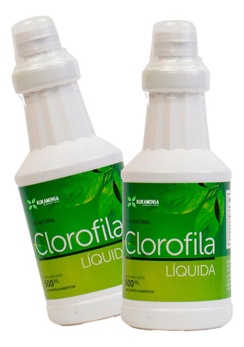 Kit De Dos Frascos De Clorofila Líquida- 500 Ml Sabor Sin sabor