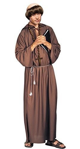 Monk Robe Traje Adulto Foro Novedades Hombres, Marrón, Un Ta