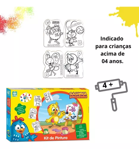 Kit Pintura Galinha Pintadinha Cavalete Tintas e Tela Infantil​ - Camilo's  Variedades