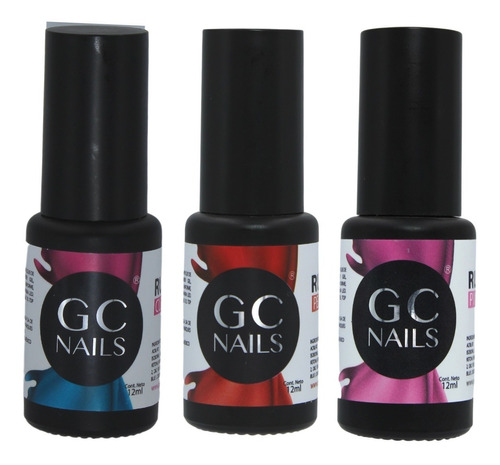 Pack De 3 Esmalte Rubber Gel Para Uñas. 3 Colores. Gc Nails