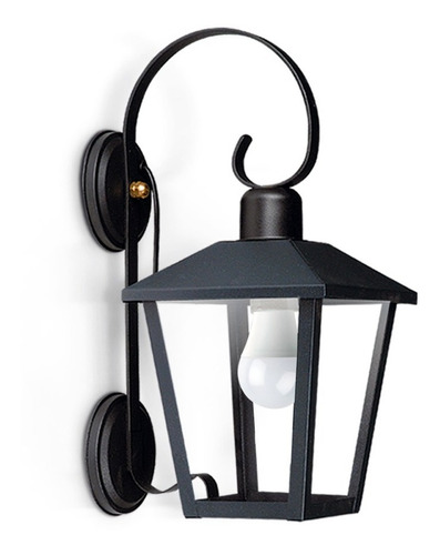 Farol Estilo Colonial Con 2 Aros - Exterior Metal Y Vidrio