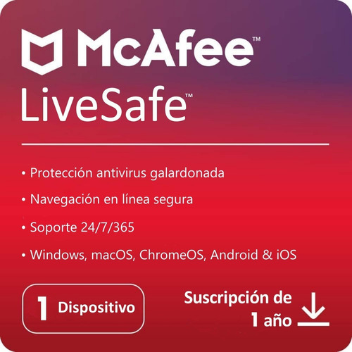 Mcafee® Livesafe® 1 Dispositivo 1 Año