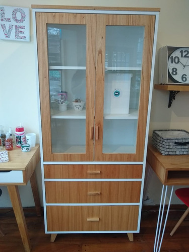 Vitrina Vajillero Mueble Escandinavo Nordico Paraiso Miagala Color Blanco