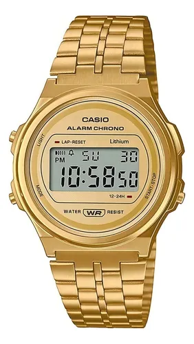Reloj Casio Vintage Unisex A171weg-9a Dorado Digital De Cuarzo Agente Oficial