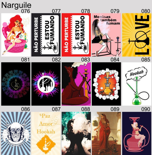 Imagem 7 de 8 de Kit 10 Placas Decorativa Narguile Arguile Hookah