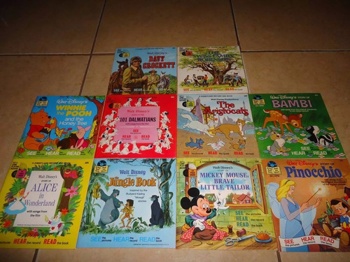 Walt Disney Coleccion Lote 10 Libros Y Discos See Hear Read