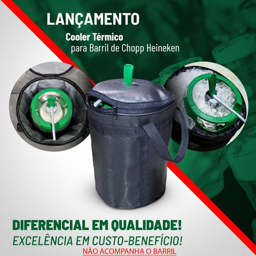 Bolsa térmica Cooler Role Fishing de 5 litros para Heineken Chopp