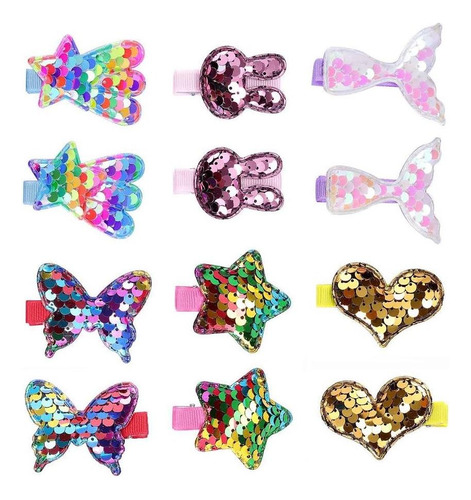 Clips De Cabello Zanwell Para Niñas, 12 Piezas Brillantes Cl