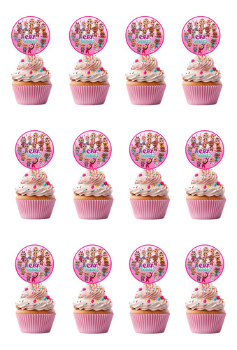 Pack 12 Toppers Para Cup Cake Bebes Llorones 