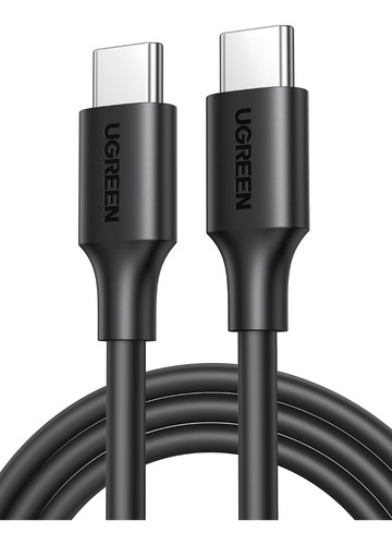 Cabo macho tipo C 2.0 A USB-C 2.0 3a 60w 1mt Ugreen 50997 Cor preta