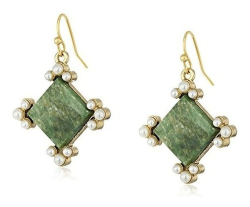 1928 Jewelry Aretes Colgantes Semipreciosos De Color Verde A