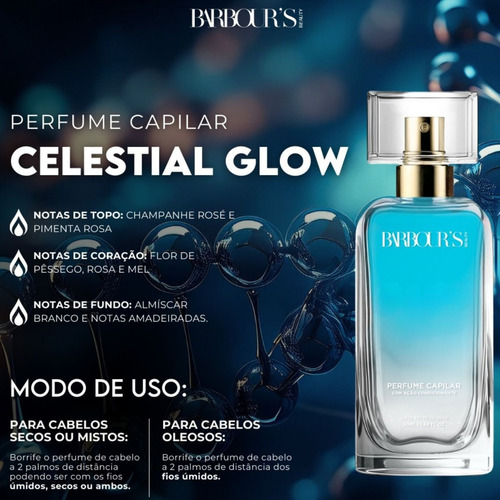 Kit Body Splash Deo Colônia Angelical 200ml Perfume De Cabelo Celestial Glow 60ml Termoativo Finalizador Bifásico Barbour's Beauty