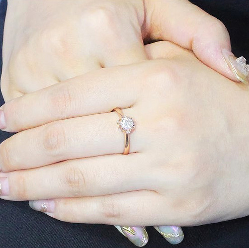 Anillo Promesa Oro Rosa Chapado Compromiso Mujer Diamante