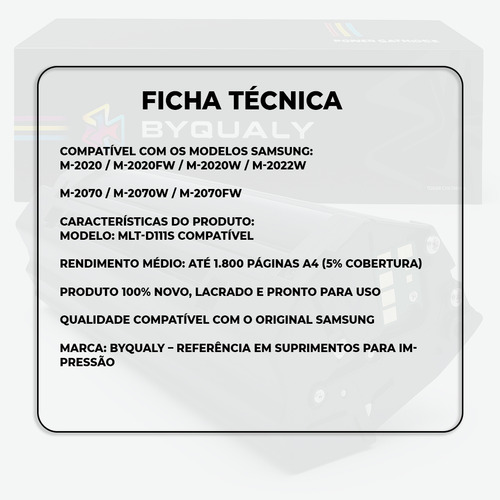 Toner Compativel Com Samsung D111 D111s M2020 M2070 M2070w