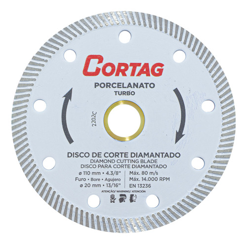 Disco Porcelanato Diamantado Fino 110mm X 20mm 4.3/8 Cortag