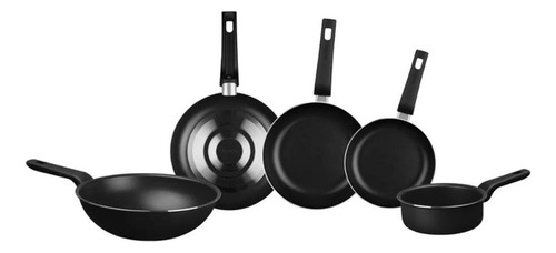 Batería De Cocina Negra De Aluminio 13 Piezas Vasconia Color Negro