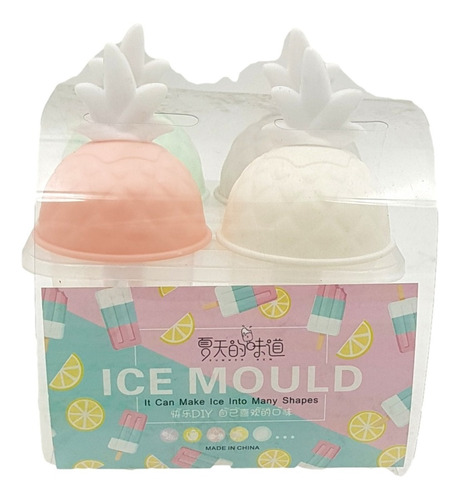 Set De 4 Moldes Helados Paletas Diseño Piña