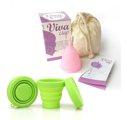 Copa Menstrual Vivacup + Bolsita + Vaso Esterilizador