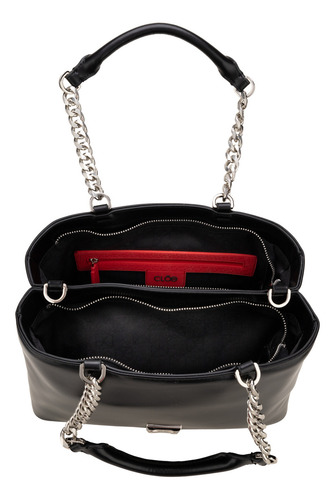Bolsa Satchel Cloe Izisyla Mediano Color Negro