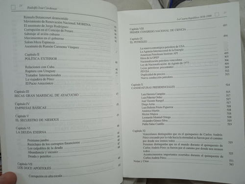 La República Civil Cuarta República 1958-98 2 Tomos Cardenas (Usado)