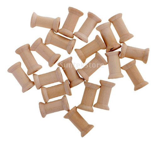 6 X 100 Uds Bobinas De Costura De Madera VacĂas Carrete De