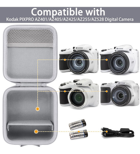 Funda Cámara Kodak Pixpro Az405 Az425 Az255 Az401 Az528 Blan Color