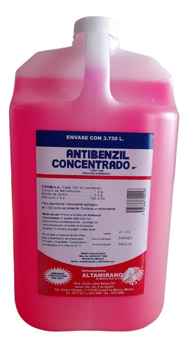 Desinfectante Antibenzil Rojo /cloruro De Benzalconio