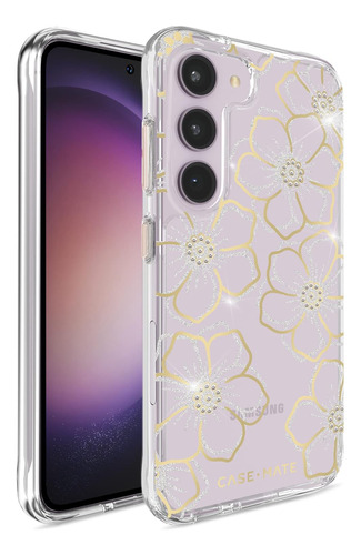 Funda Case-mate Cute Sparkle Para Galaxy S23 Floral Oro