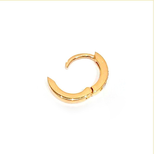 Piercing Hélix Cartilagem Argola Ouro 18k Com Zircônias Mod1 Cor Dourado