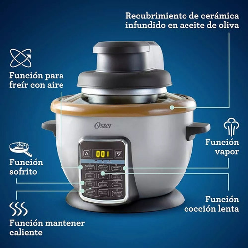 Arrocera Con Freidora De Aire Oster® 10 En 1 Ckstrcaf22