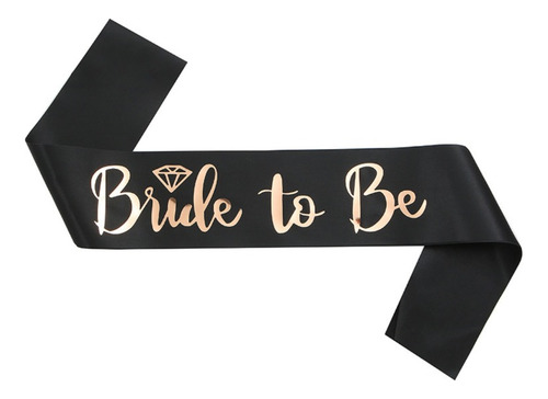 Banda Bride To Be Negra Letras Doradas