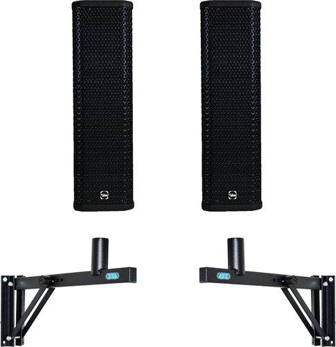 Par Line Array Live4 Leacs 400wrms Passiva + Suportes Parede