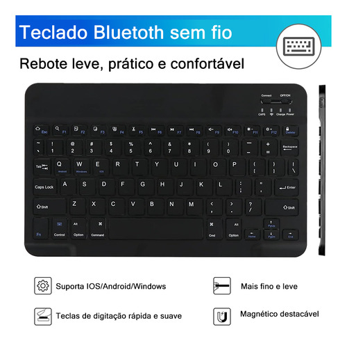 Capa Para Tablet Samsung Tab A9 Com Abnt2 Teclado E Mouse