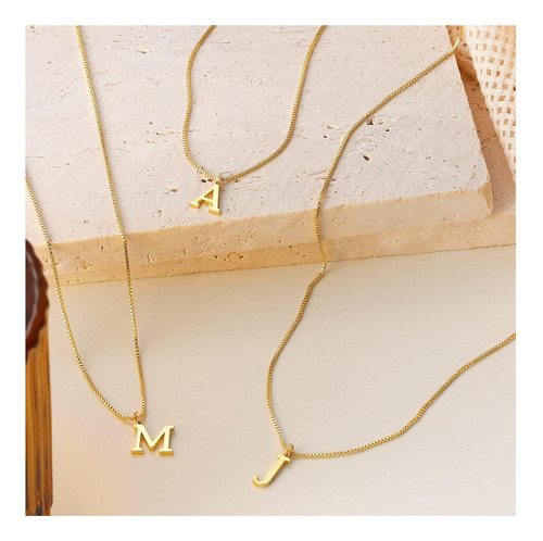 Collares Iniciales De Oro De Foxgirl Para Mujeres, Collar De