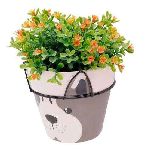 Vaso Cerâmica Decorativo Dog Face Com Suporte Barato Urban