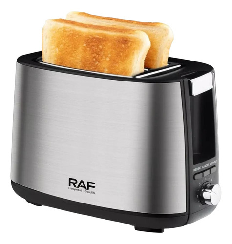 Tostador De Pan 2 Rebanadas Calentador Eléctrico Color Negro