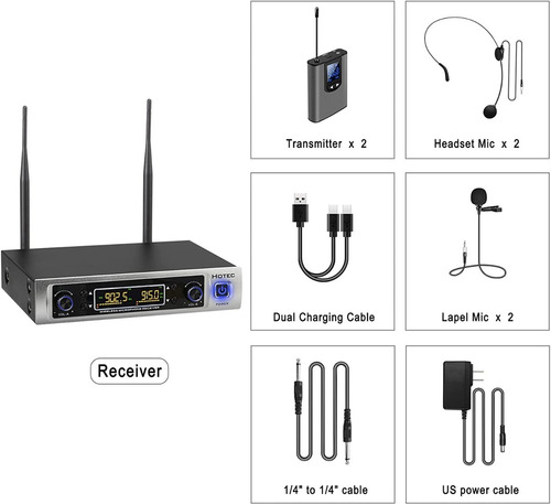Imagen 2 de 10 de Kit De Micrófono Hotec K25 Inalámbrico Profesional