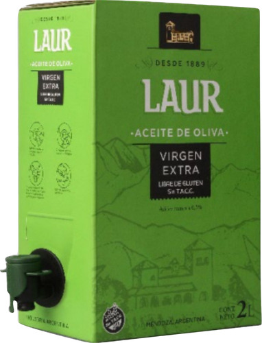 Aceite De Oliva Extra Virgen Laur X 2lts Bag In Box 