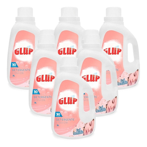 Glup Detergente Líquido Piel Sensible 6 X 3 L