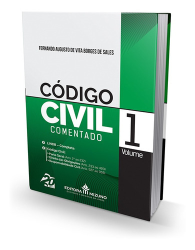 Código Civil Comentado - Volume 1  | Livro De Direito Civil Editora Mizuno