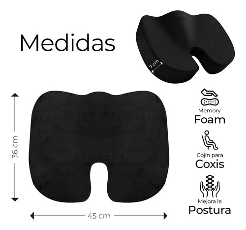 Cojin Ortepedico De Memory Foam Para Asientos, Alivio Para