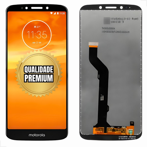 Display Lcd Tela Motorola Moto E5 Plus Xt1924-4 Cor Preto + Cola 15ml
