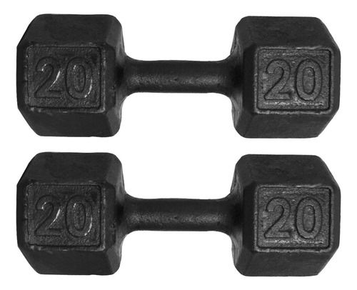 Halter Sextavado Pintado 20kg Peso De Academia