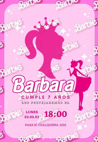 Kit de decoración para Cumpleaños Barbie Glitter personalizado en Español