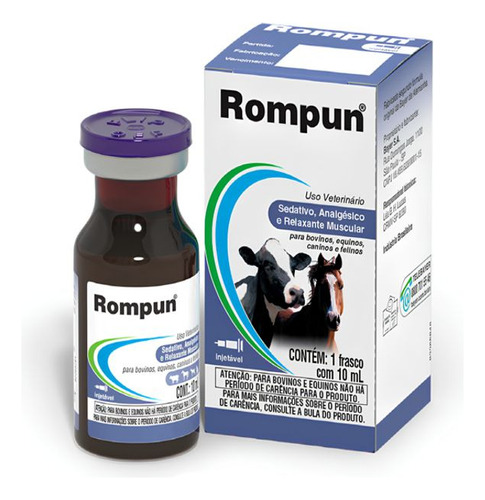 Rompun Elanco Relaxante Muscular AnaLGésico - 10 Ml