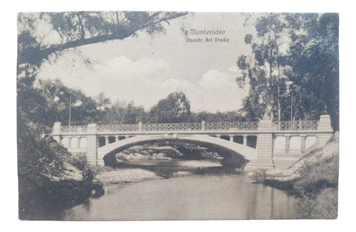 Uruguay Montevideo Puente Del Prado 1913 Postal A Bs. As.
