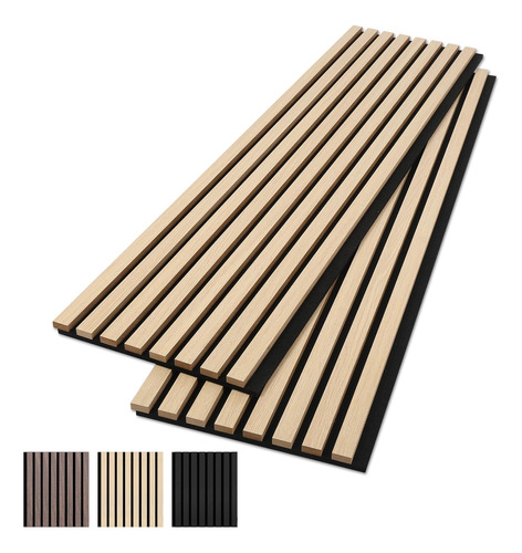 Evenreach Paneles De Pared De Madera Acustica, Paquete De 2 